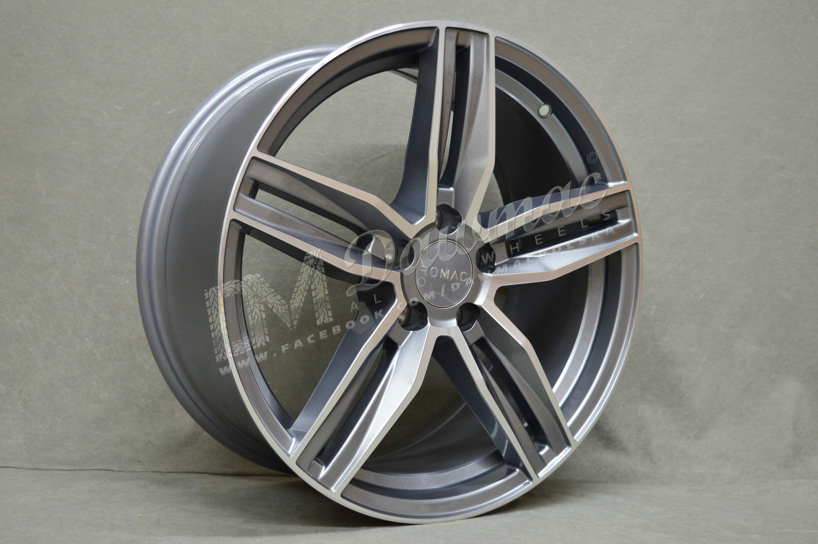 Romac Venom 20" 8.5J ET45 5x108 Grey Polished Face - obrazek 3