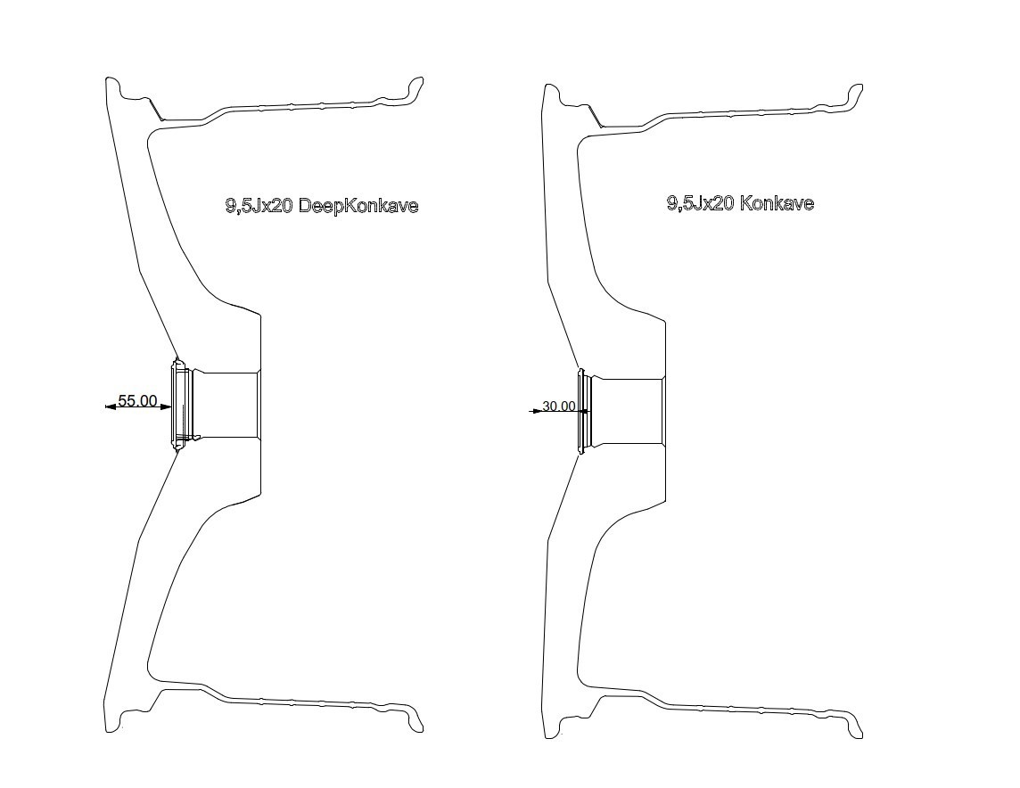 Schmidt Twentyone 20" 9,5J ET32-55 BLANK Deep Concave Gloss Black - obrazek 4