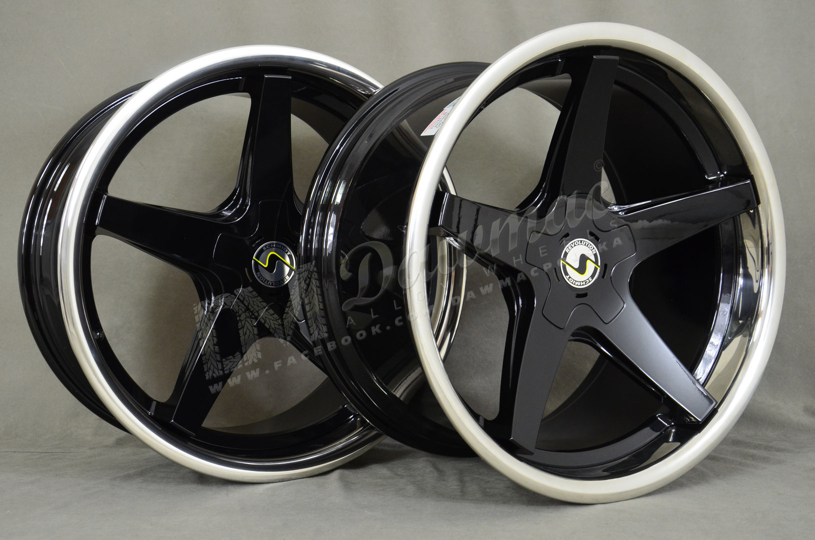 Schmidt XS5 19" 8,5J ET15-ET45 BLANK Gloss Black Polished Lip - obrazek 4