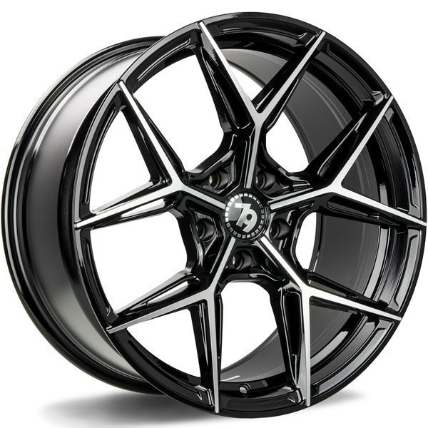 Seventy9 SCF-B 18" 8J ET35 5x112 Black Front Polished