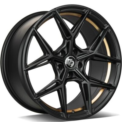 Seventy9 SCF-B 18" 8J ET35 5x112 Black Glossy Gold Inner Lip
