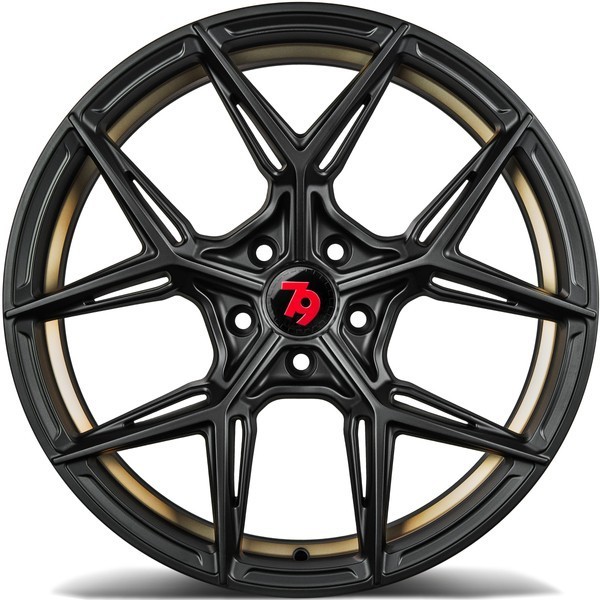 Seventy9 SCF-B 18" 9J ET35 5x120 Black Glossy Gold Inner Lip - obrazek 6