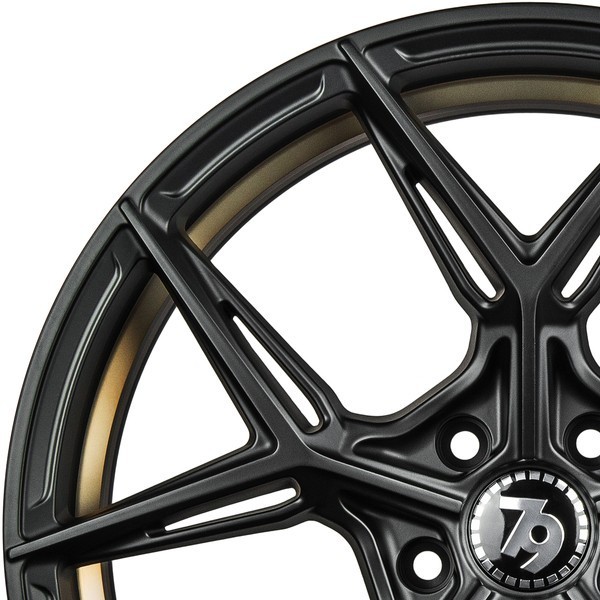 Seventy9 SCF-B 19" 8,5J ET30 5x120 Black Glossy Gold Inner Lip - obrazek 10