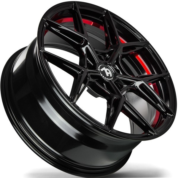 Seventy9 SCF-B 19" 8,5J ET30 + 9,5J ET35 5x120 Black Glossy Red Inner Lip - obrazek 8