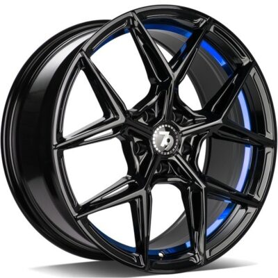 Seventy9 SCF-B 19" 9,5J ET35 5x120 Black Glossy Blue Inner Lip