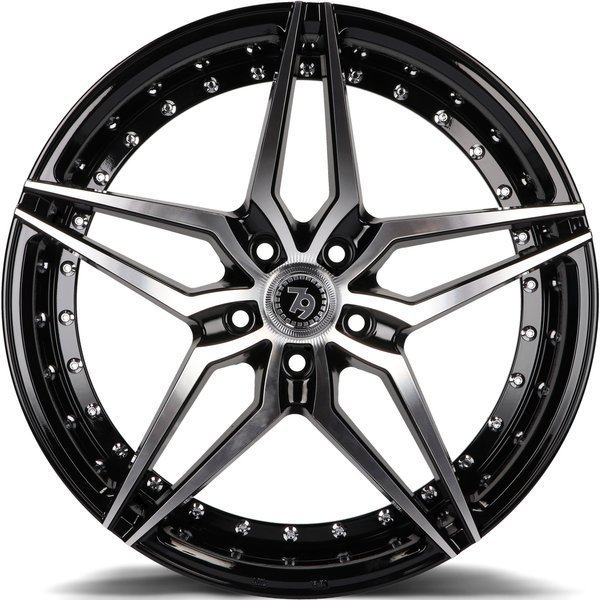Seventy9 SV-AR 19" 8,5J ET30 5x120 Black Front Polished - obrazek 3