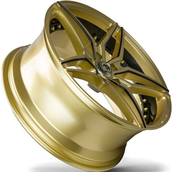 Seventy9 SV-AR 19" 8,5J ET30 5x120 Gold Black Lip Milled Black - obrazek 5