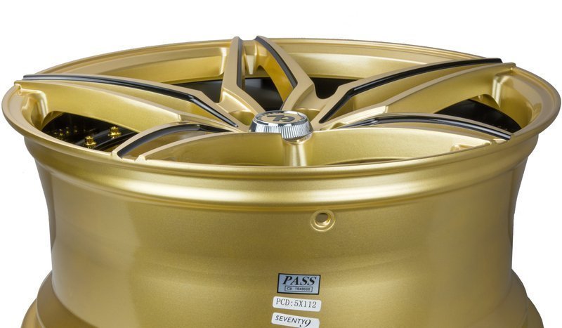 Seventy9 SV-AR 19" 8,5J ET30 5x120 Gold Black Lip Milled Black - obrazek 6