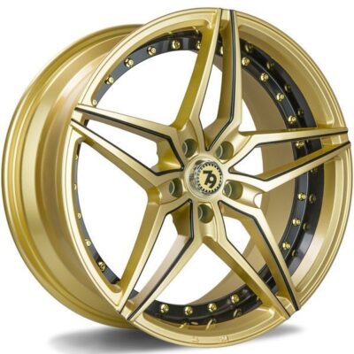 Seventy9 SV-AR 19" 8,5J ET30 + 9,5J ET35 5x120 Gold Black Lip Milled Black