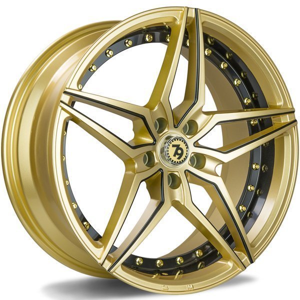Seventy9 SV-AR 19" 8,5J ET30 + 9,5J ET35 5x120 Gold Black Lip Milled Black - obrazek 2