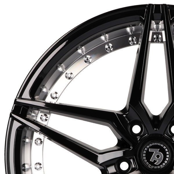 Seventy9 SV-AR 19" 8,5J ET35 + 9,5J ET38 5x112 Black Glossy Inner Polished - obrazek 7