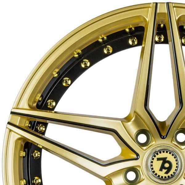 Seventy9 SV-AR 19" 8,5J ET35 + 9,5J ET38 5x112 Gold Black Lip Milled Black - obrazek 7