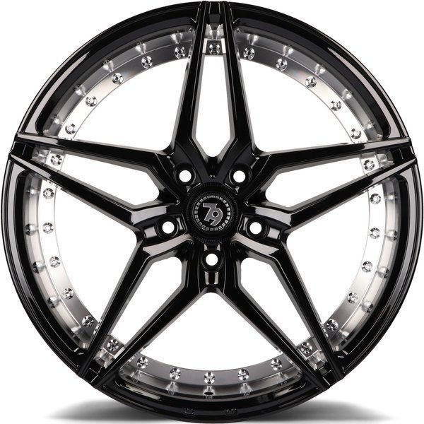 Seventy9 SV-AR 19" 9,5J ET35 5x120 Black Glossy Inner Polished - obrazek 3