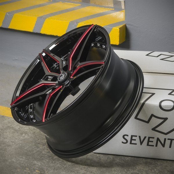 Seventy9 SV-AR 19" 9,5J ET35 5x120 Black Glossy Milled Red - obrazek 11