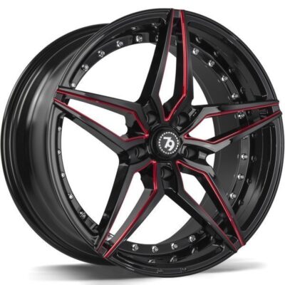 Seventy9 SV-AR 19" 9,5J ET38 5x112 Black Glossy Milled Red