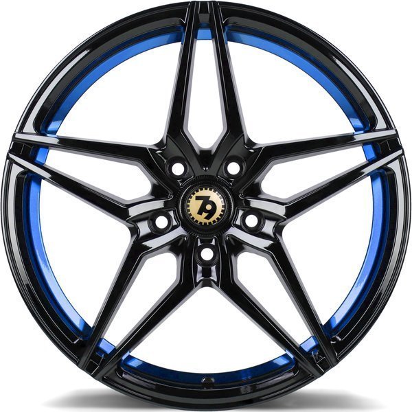 Seventy9 SV-A 18" 8J ET30 5x120 Black Glossy Blue Inner Lip - obrazek 5