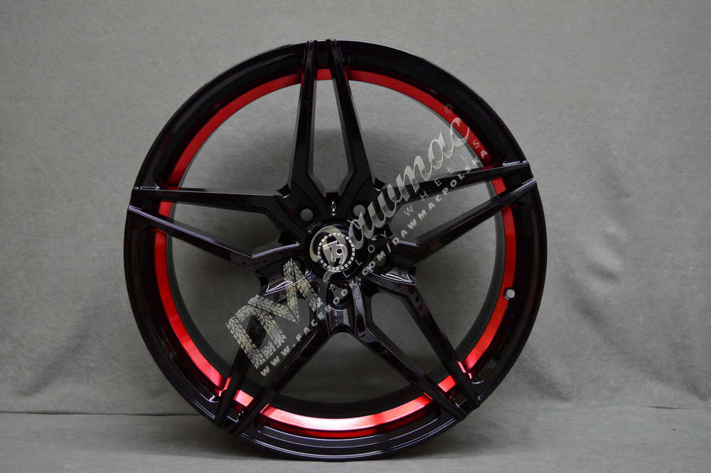 Seventy9 SV-A 18" 8J ET30 5x120 Black Glossy Red Inner Lip