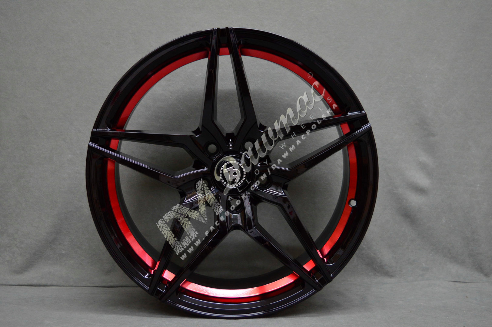 Seventy9 SV-A 18" 9J ET35 5x120 Black Glossy Red Inner Lip - obrazek 2