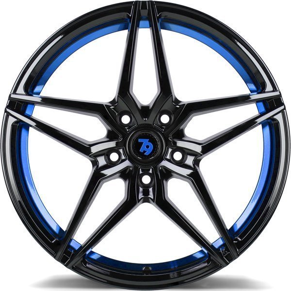 Seventy9 SV-A 18" 9J ET40 5x120 Black Glossy Blue Inner Lip - obrazek 4