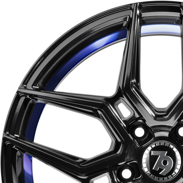 Seventy9 SV-B 18" 8J ET35 5x112 Black Glossy Blue Inner Lip - obrazek 10