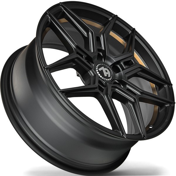 Seventy9 SV-B 18" 8J ET35 5x120 Black Glossy Gold Inner Lip - obrazek 8