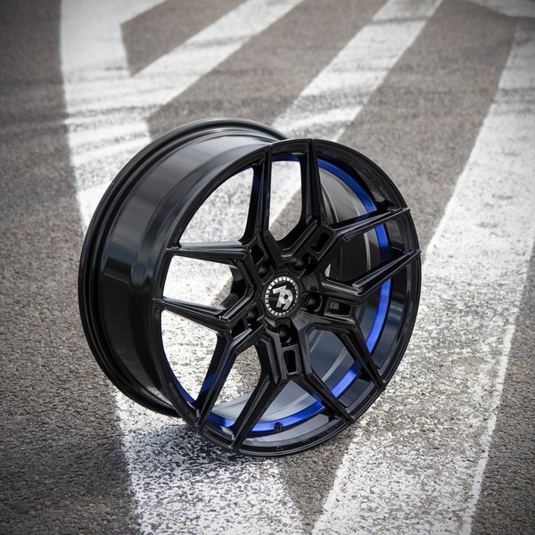 Seventy9 SV-B 19" 8,5J ET33 5x120 Black Glossy Blue Inner Lip - obrazek 11