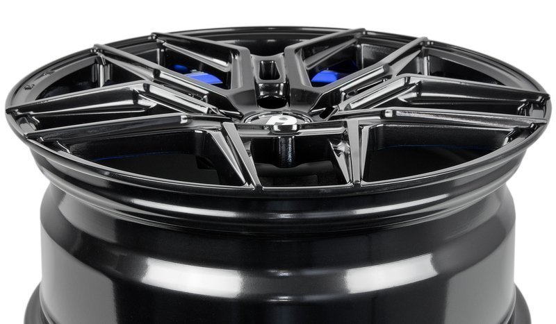 Seventy9 SV-B 19" 8,5J ET33 5x120 Black Glossy Blue Inner Lip - obrazek 9