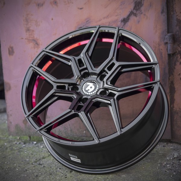 Seventy9 SV-B 19" 8,5J ET35 5x112 Black Glossy Red Inner Lip - obrazek 8