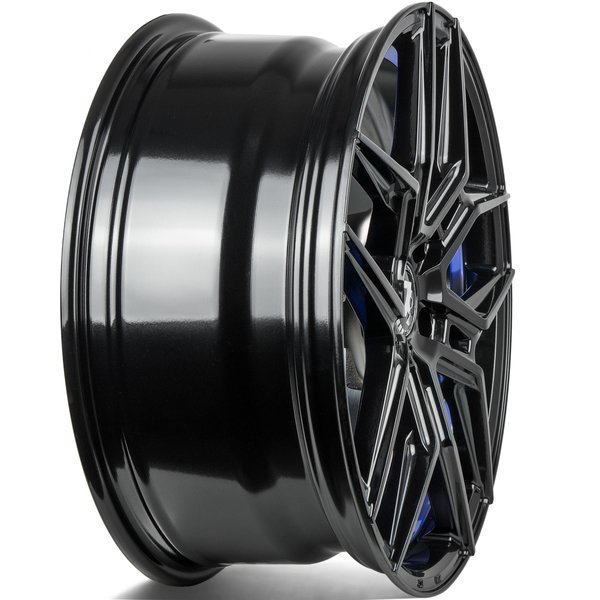 Seventy9 SV-B 20" 10J ET40 5x112 Black Glossy Blue Inner Lip - obrazek 7