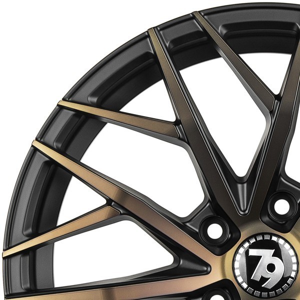 Seventy9 SV-C 17" 7.5J ET40 5x112 Black Glossy Gold Front - obrazek 10