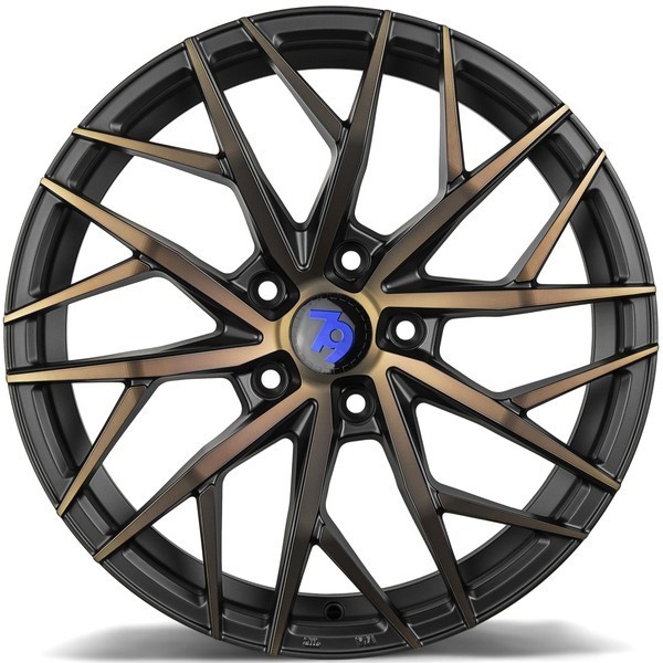 Seventy9 SV-C 17" 7.5J ET40 5x112 Black Glossy Gold Front - obrazek 4