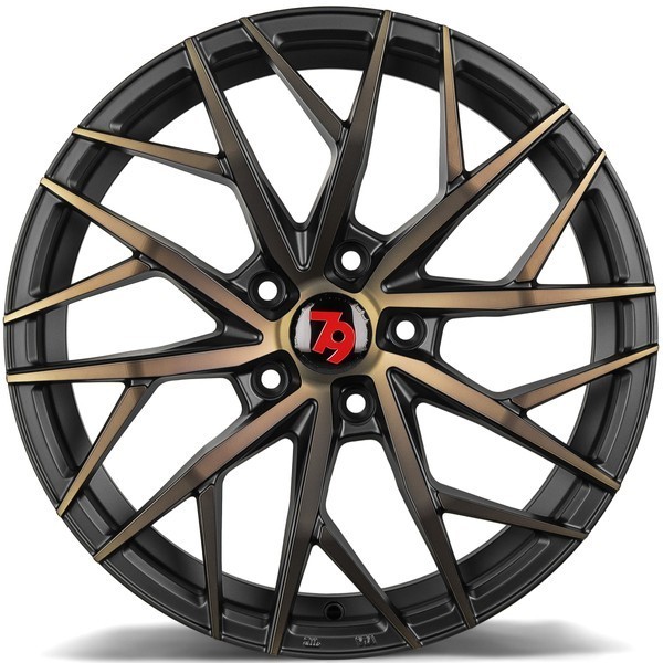 Seventy9 SV-C 17" 7.5J ET40 5x112 Black Glossy Gold Front - obrazek 6
