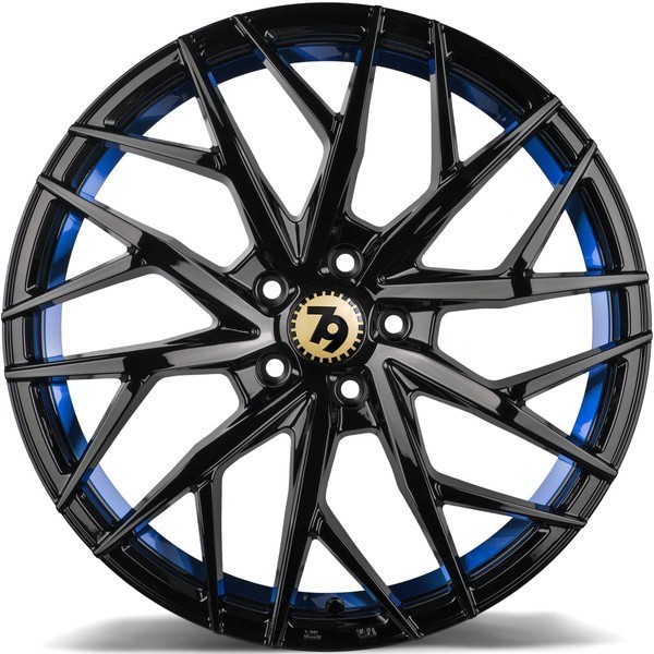 Seventy9 SV-C 18" 8J ET30 5x112 Black Glossy Blue Inner Lip - obrazek 5