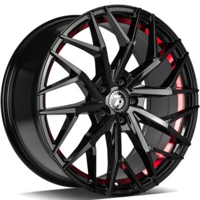 Seventy9 SV-C 18" 8J ET30 5x112 Black Glossy Red Inner Lip