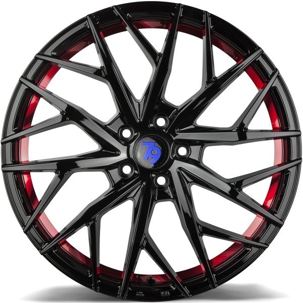 Seventy9 SV-C 18" 8J ET30 5x112 Black Glossy Red Inner Lip - obrazek 4