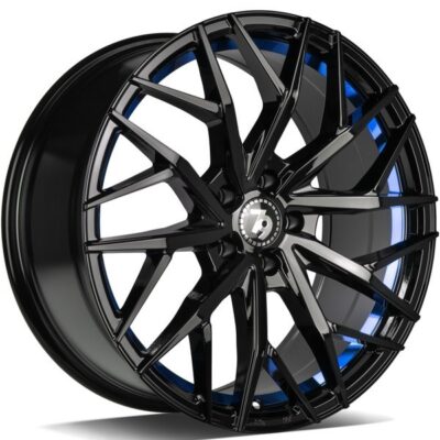 Seventy9 SV-C 18" 8J ET40 5x100 Black Glossy Blue Inner Lip