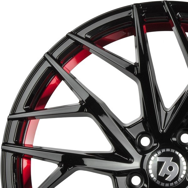 Seventy9 SV-C 18" 8J ET40 5x114.3 Black Glossy Red Inner Lip - obrazek 10
