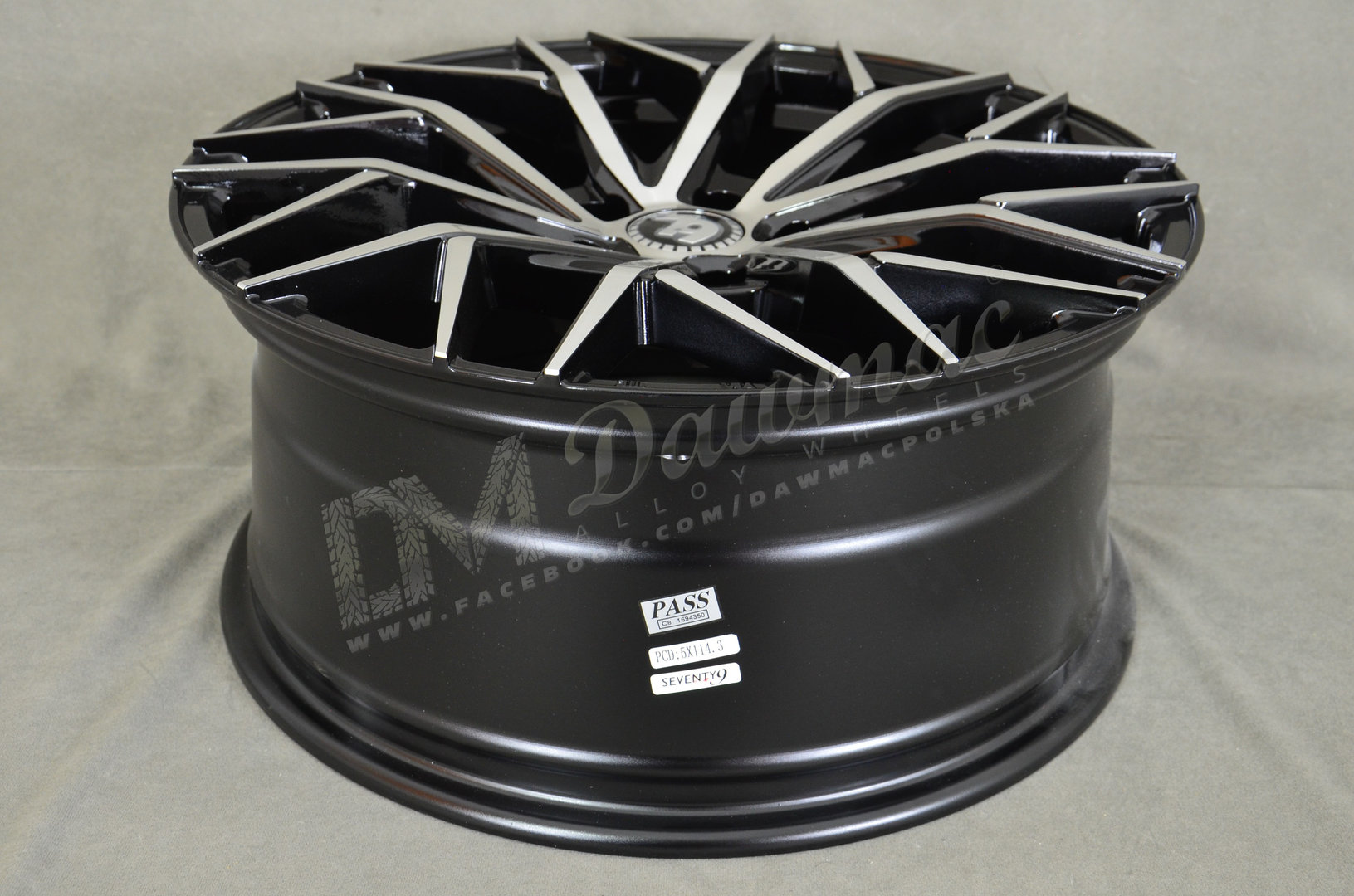 Seventy9 SV-C 19" 8.5J ET33 5x120 Black Front Polished - obrazek 6