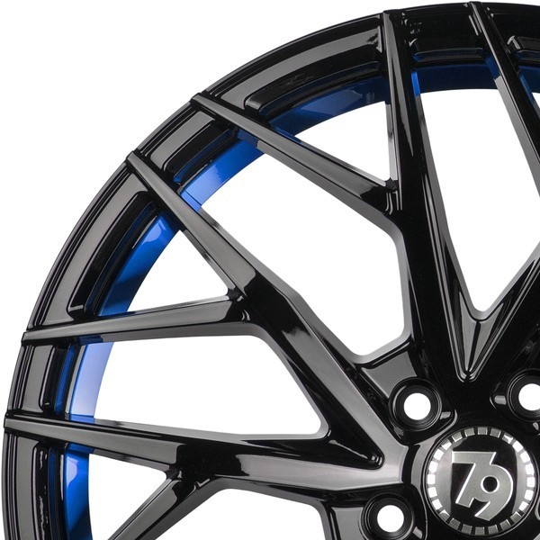 Seventy9 SV-C 19" 8.5J ET33 5x120 Black Glossy Blue Inner Lip - obrazek 10
