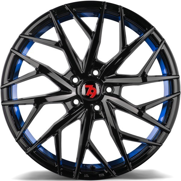 Seventy9 SV-C 19" 8.5J ET40 5x114.3 Black Glossy Blue Inner Lip - obrazek 6