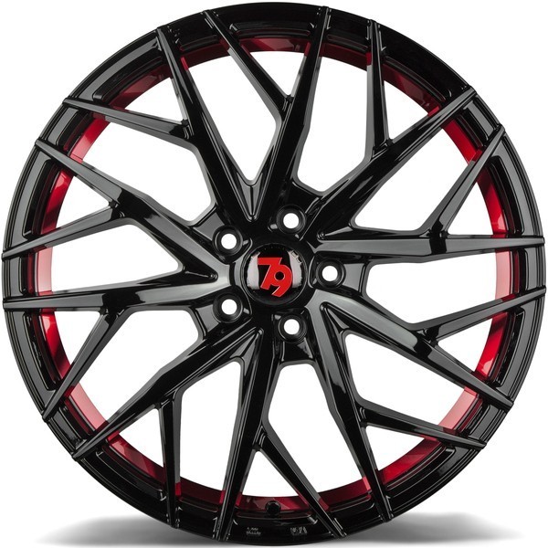 Seventy9 SV-C 19" 8.5J ET40 5x114.3 Black Glossy Red Inner Lip - obrazek 6