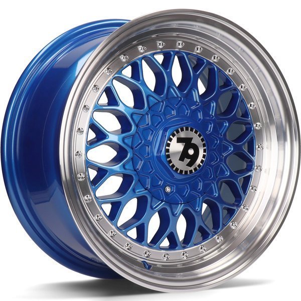Seventy9 SV-E 15" 7J ET30 4x100/4x114.3 Blue Lip Polish - obrazek 2