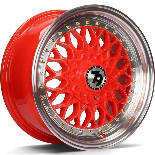 Seventy9 SV-E 15" 7J ET30 4x100/4x114.3 Red Lip Polished