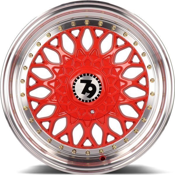 Seventy9 SV-E 15" 7J ET30 4x100/4x114.3 Red Lip Polished - obrazek 3