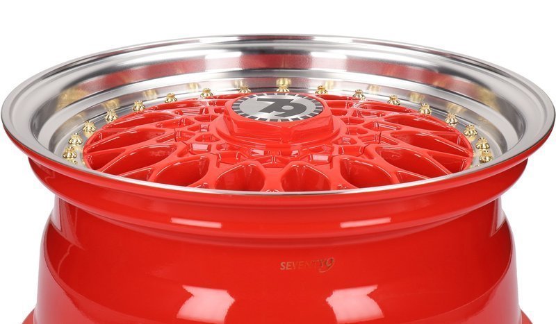 Seventy9 SV-E 15" 7J ET30 4x100/4x114.3 Red Lip Polished - obrazek 6