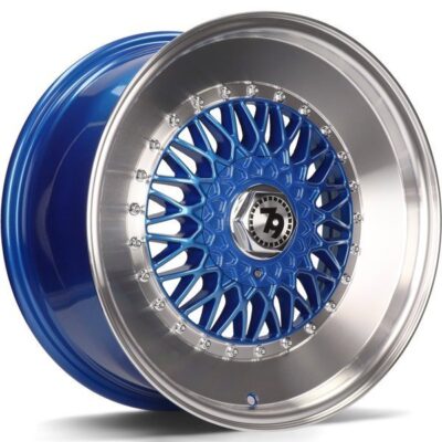 Seventy9 SV-F 15" 7J ET30 4x100/4x114.3 Blue Lip Polished