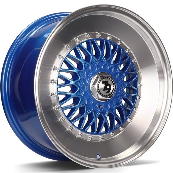 Seventy9 SV-F 15" 7J ET30 4x100/4x114.3 Blue Lip Polished - obrazek 2