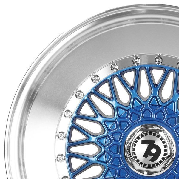 Seventy9 SV-F 16" 7J ET35 4x100/4x114.3 Blue Lip Polished - obrazek 5