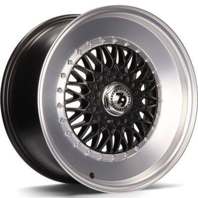 Seventy9 SV-F 16" 7J ET35 4x100/4x114.3 Matt Black Front Polished Lip Polished