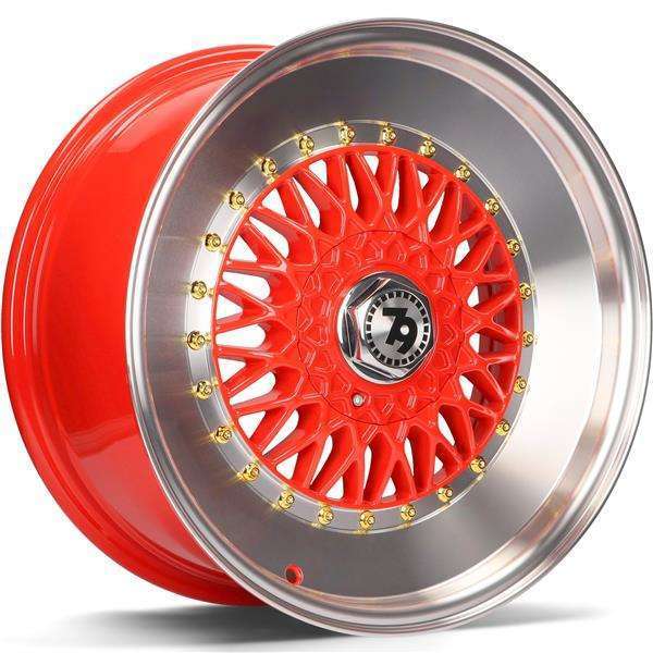 Seventy9 SV-F 16" 7J ET35 4x100/4x114.3 Red Lip Polished - obrazek 2